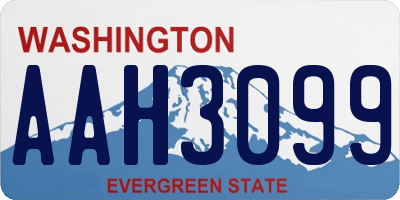 WA license plate AAH3099