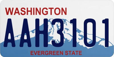 WA license plate AAH3101