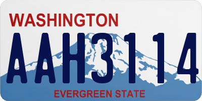 WA license plate AAH3114