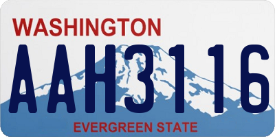 WA license plate AAH3116
