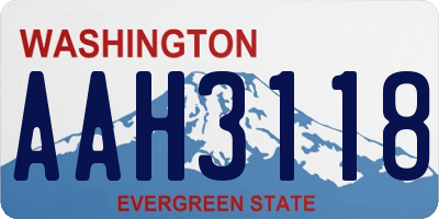 WA license plate AAH3118