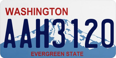 WA license plate AAH3120