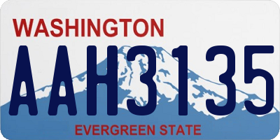 WA license plate AAH3135