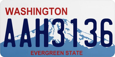 WA license plate AAH3136
