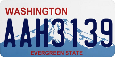 WA license plate AAH3139