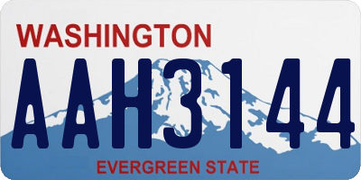 WA license plate AAH3144