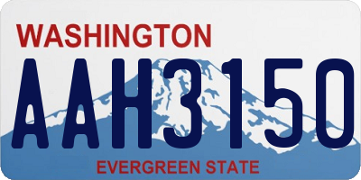 WA license plate AAH3150