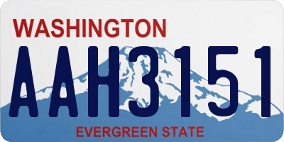 WA license plate AAH3151