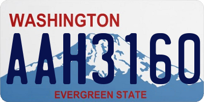 WA license plate AAH3160