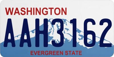 WA license plate AAH3162