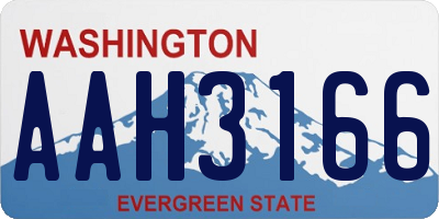WA license plate AAH3166