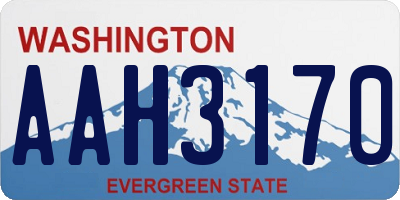 WA license plate AAH3170