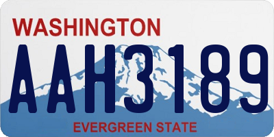 WA license plate AAH3189