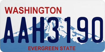 WA license plate AAH3190