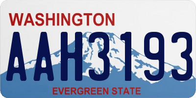 WA license plate AAH3193