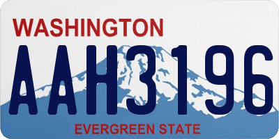 WA license plate AAH3196