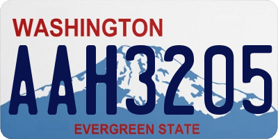 WA license plate AAH3205