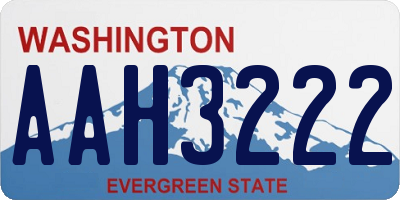 WA license plate AAH3222