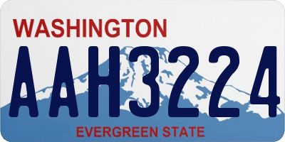 WA license plate AAH3224
