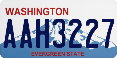 WA license plate AAH3227