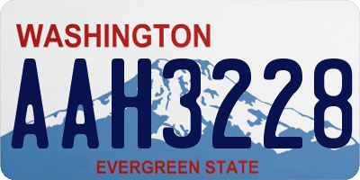 WA license plate AAH3228