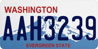 WA license plate AAH3239