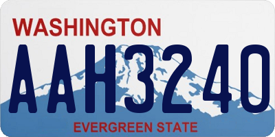 WA license plate AAH3240