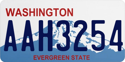 WA license plate AAH3254