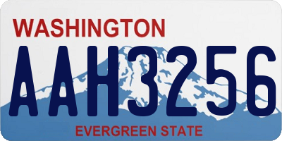 WA license plate AAH3256