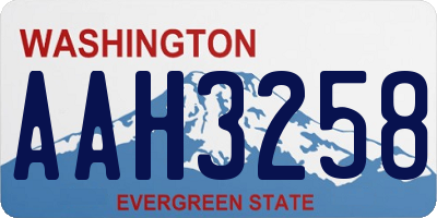 WA license plate AAH3258
