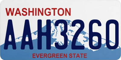 WA license plate AAH3260