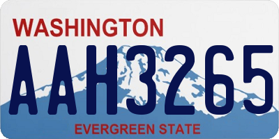 WA license plate AAH3265