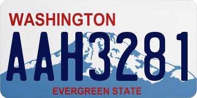 WA license plate AAH3281