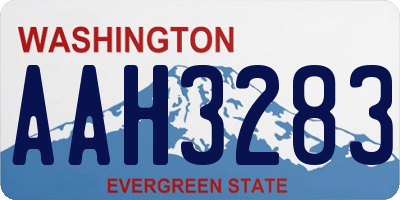 WA license plate AAH3283