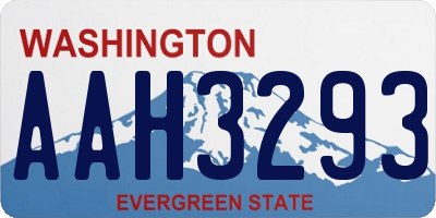 WA license plate AAH3293