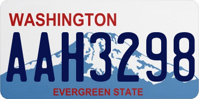 WA license plate AAH3298