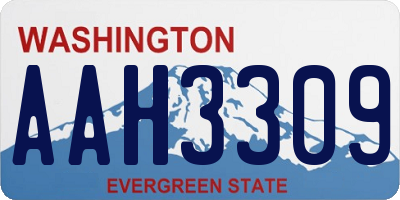 WA license plate AAH3309