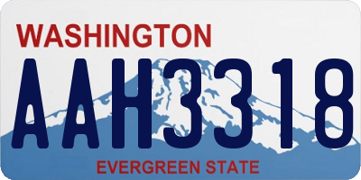 WA license plate AAH3318