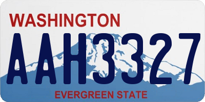 WA license plate AAH3327