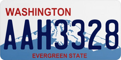 WA license plate AAH3328