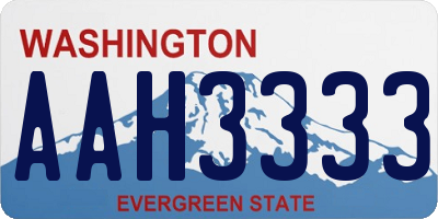 WA license plate AAH3333