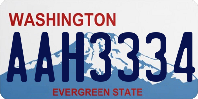 WA license plate AAH3334
