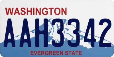 WA license plate AAH3342