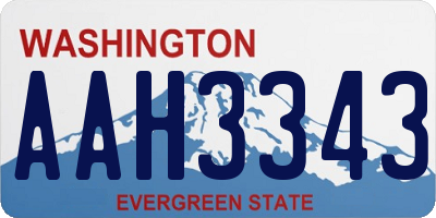 WA license plate AAH3343