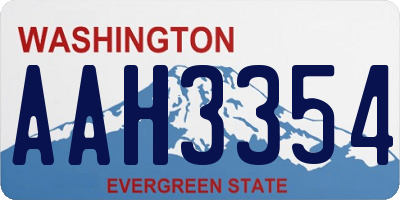 WA license plate AAH3354
