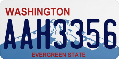 WA license plate AAH3356