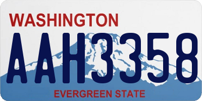 WA license plate AAH3358