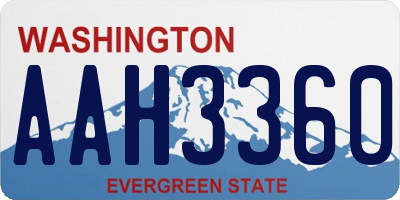 WA license plate AAH3360