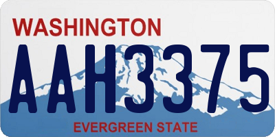 WA license plate AAH3375