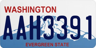 WA license plate AAH3391